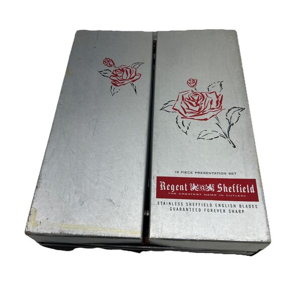 Regent Sheffield England Presentation Box Set Knives Serving Stainless 19 Piece - Picture 7 of 8